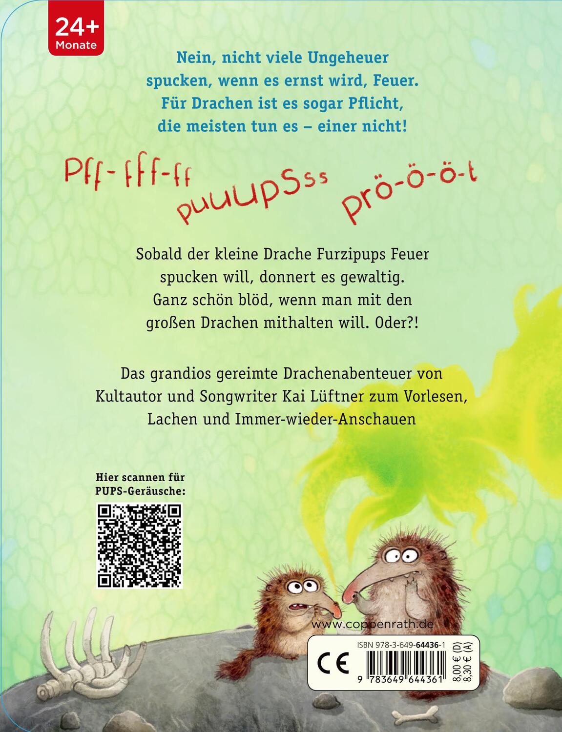 Rückseite: 9783649644361 | Furzipups, der Knatterdrache (Pappbilderbuch Miniausgabe) | Lüftner