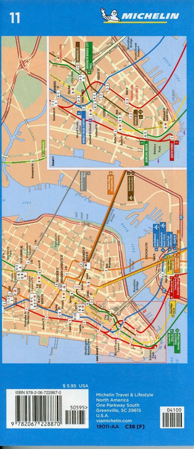 Bild: 9782067228870 | Michelin New York City Manhattan Map 11 | Michelin | (Land-)Karte