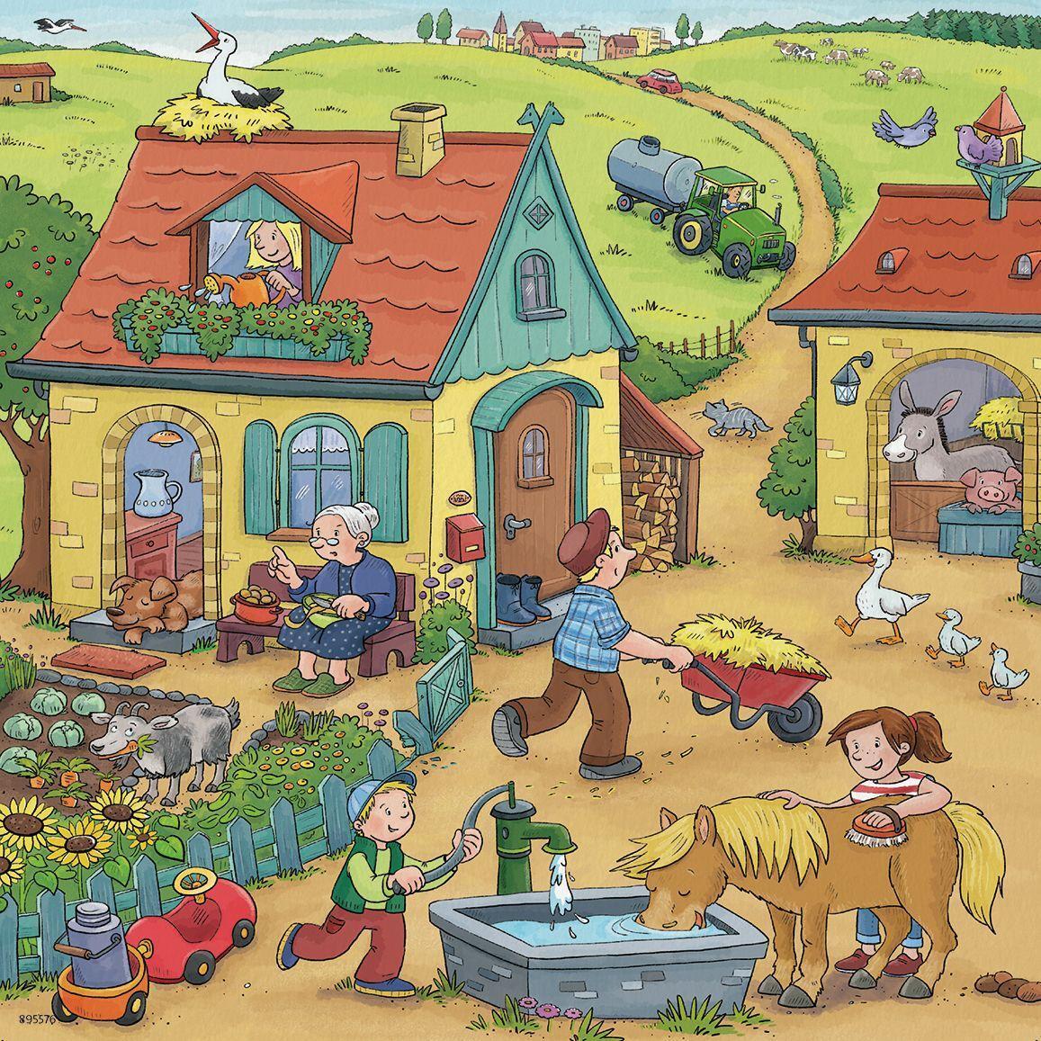 Bild: 4005556050789 | Ravensburger Kinderpuzzle - 05078 Viel los auf dem Bauernhof -...