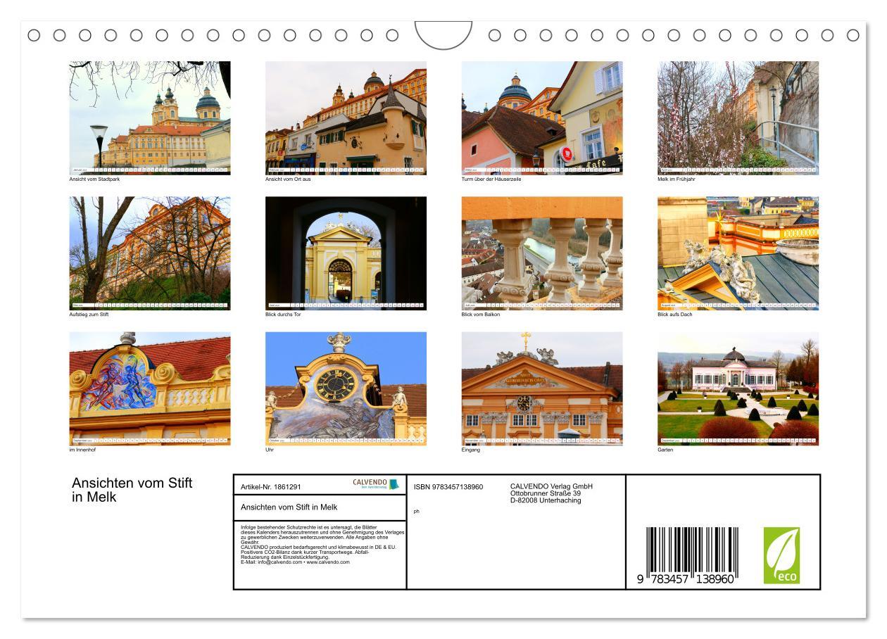 Bild: 9783457138960 | Ansichten vom Stift in Melk (Wandkalender 2025 DIN A4 quer),...