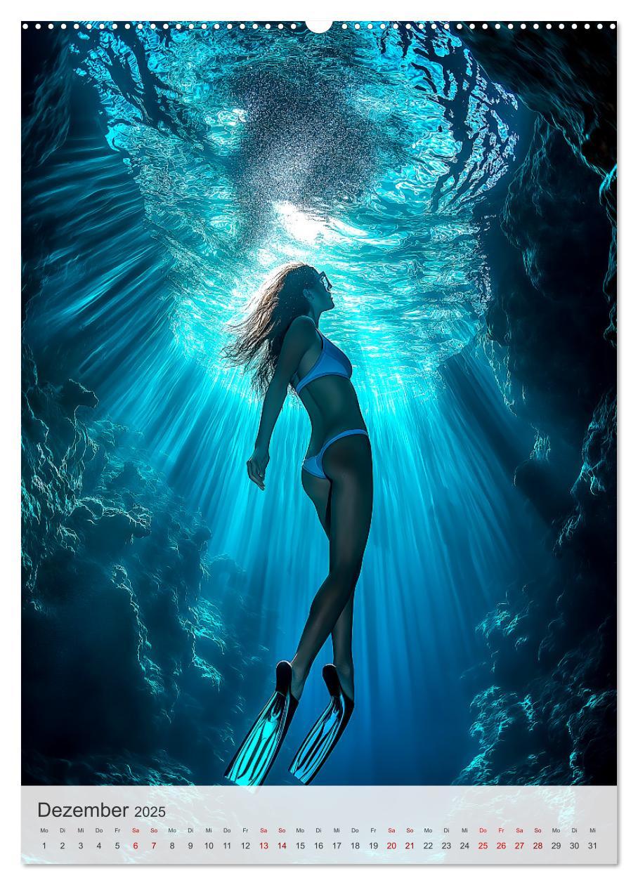 Bild: 9783457201466 | Diving Queens (Wandkalender 2025 DIN A2 hoch), CALVENDO Monatskalender