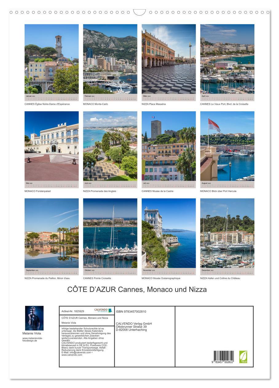 Bild: 9783457002810 | CÔTE D¿AZUR Cannes, Monaco und Nizza (Wandkalender 2025 DIN A2...