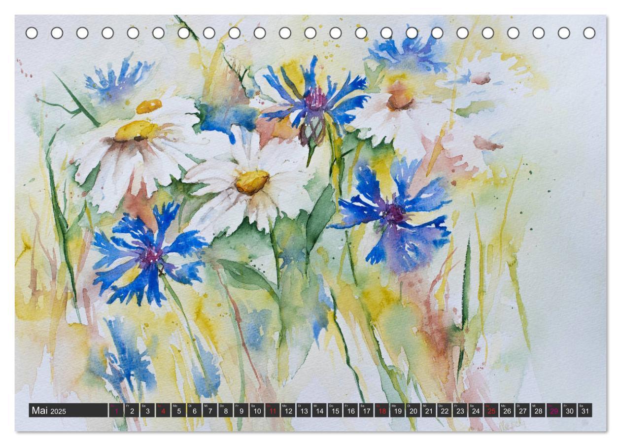 Bild: 9783435311460 | Blumenbilder in Aquarell (Tischkalender 2025 DIN A5 quer), CALVENDO...