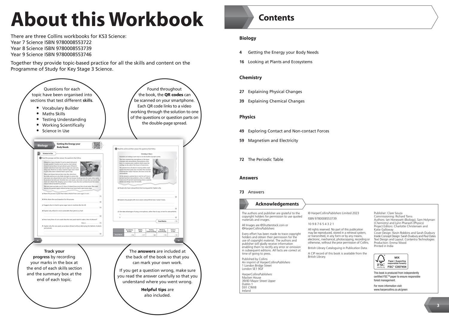 Bild: 9780008553739 | KS3 Science Year 8 Workbook | Ideal for Year 8 | Collins KS3 | Buch