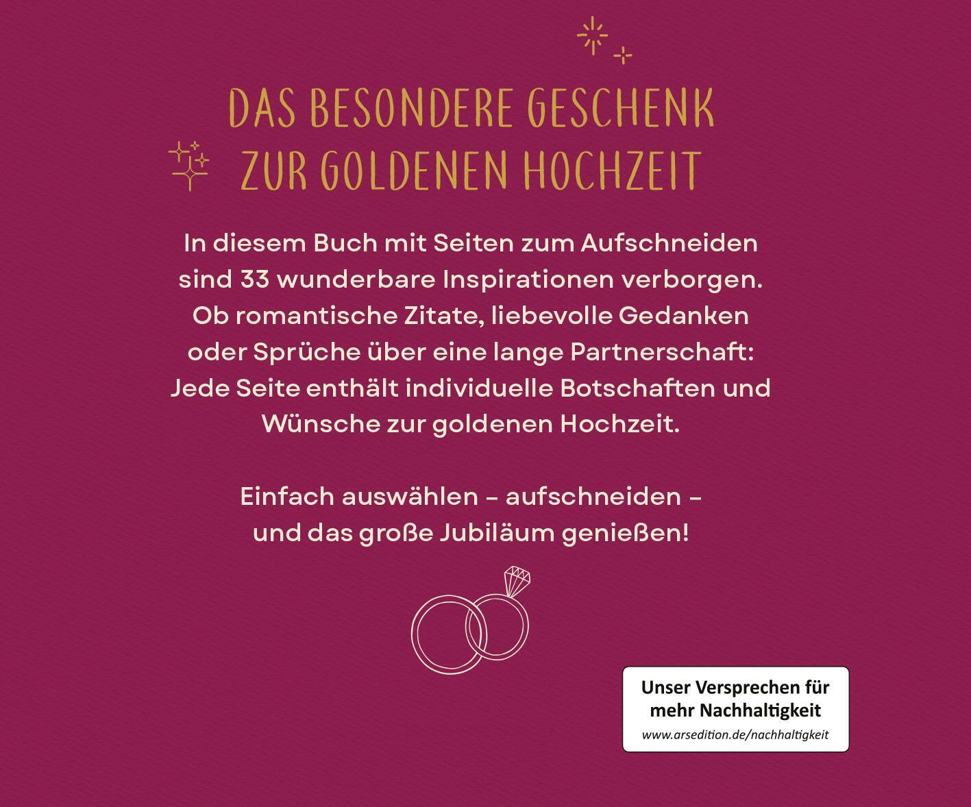 Rückseite: 9783845860015 | Zur goldenen Hochzeit - 50 Jahre Glück &amp; Liebe | Buch | 140 S. | 2024