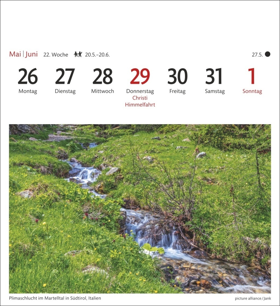 Bild: 9783840033339 | Alpen Sehnsuchtskalender 2025 - Wochenkalender mit 53 Postkarten