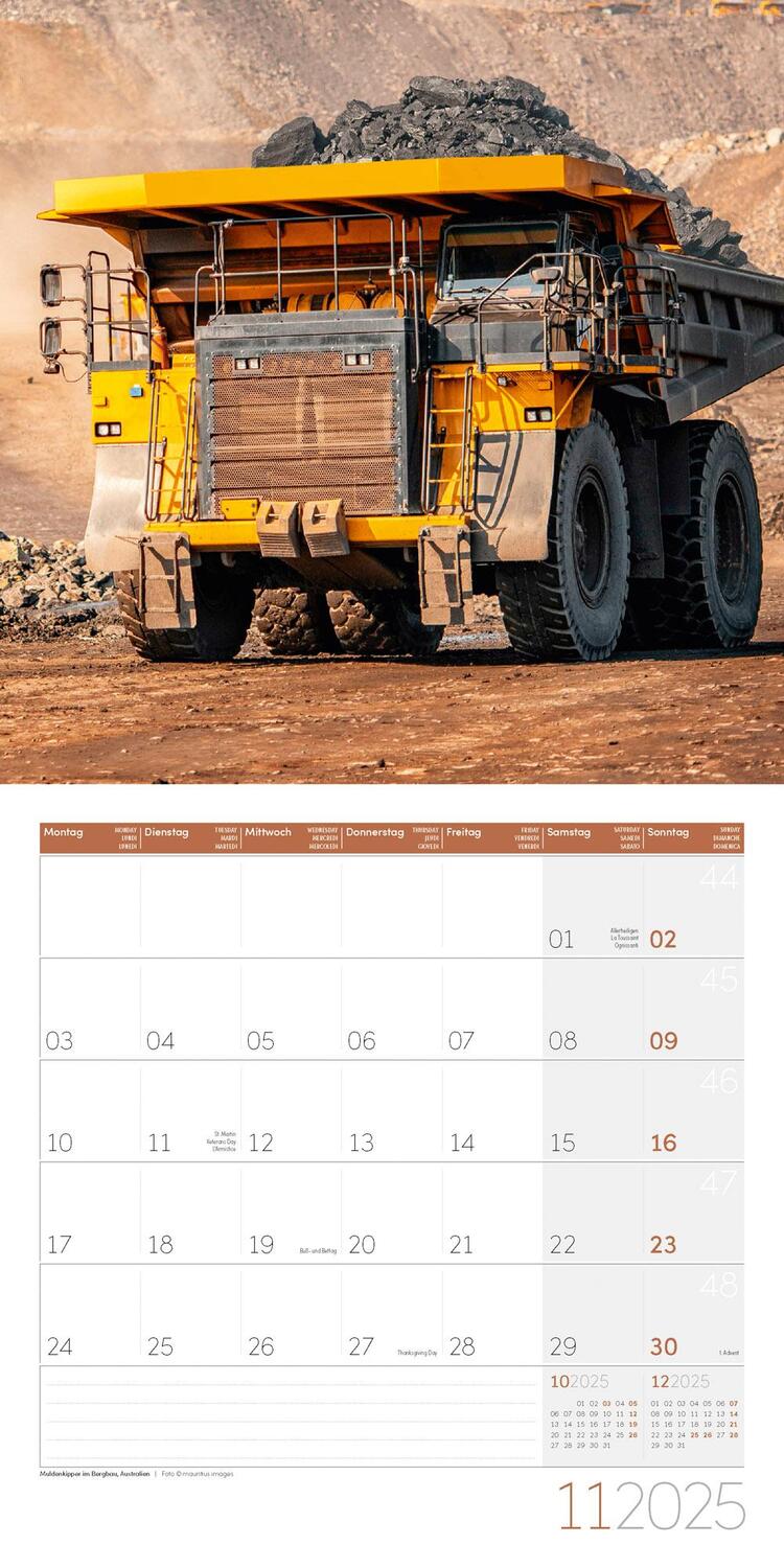 Bild: 9783838445182 | Bagger Kalender 2025 - 30x30 | Ackermann Kunstverlag | Kalender | 2025