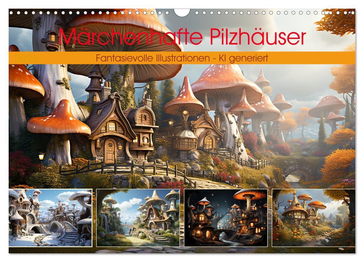 Cover: 9783383884238 | Märchenhafte Pilzhäuser (Wandkalender 2025 DIN A3 quer), CALVENDO...