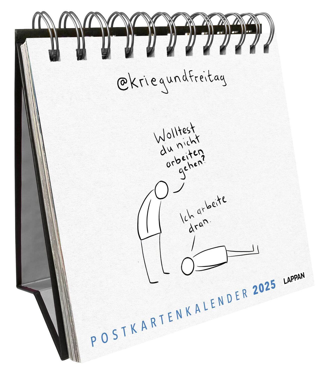 Cover: 9783830321439 | kriegundfreitag: Postkartenkalender 2025 | @Kriegundfreitag | Kalender