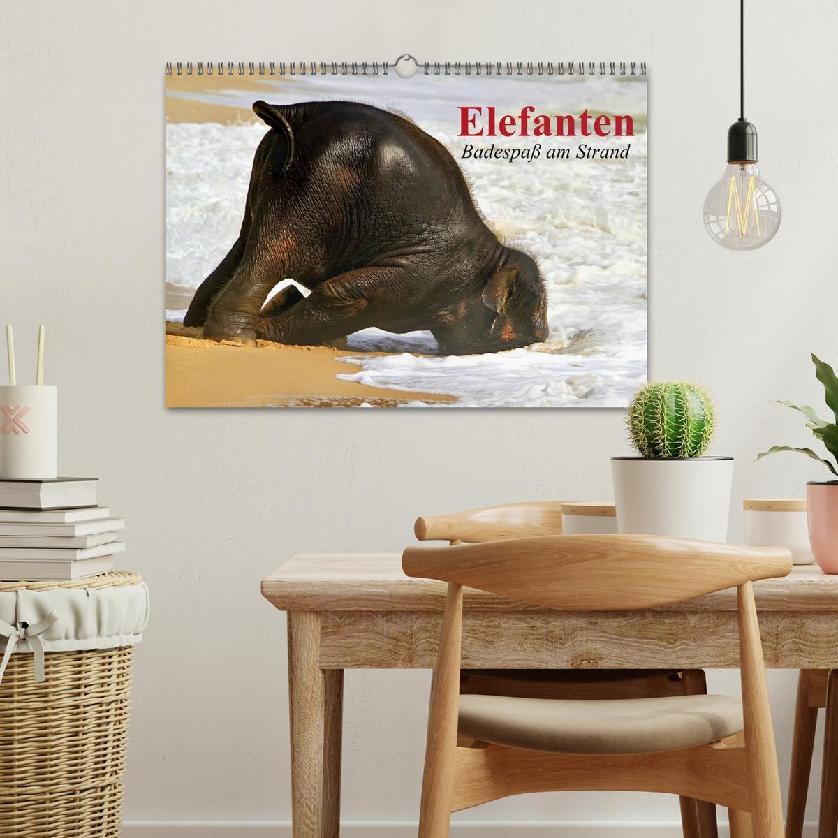 Bild: 9783435719747 | Elefanten. Badespaß am Strand (Wandkalender 2025 DIN A3 quer),...