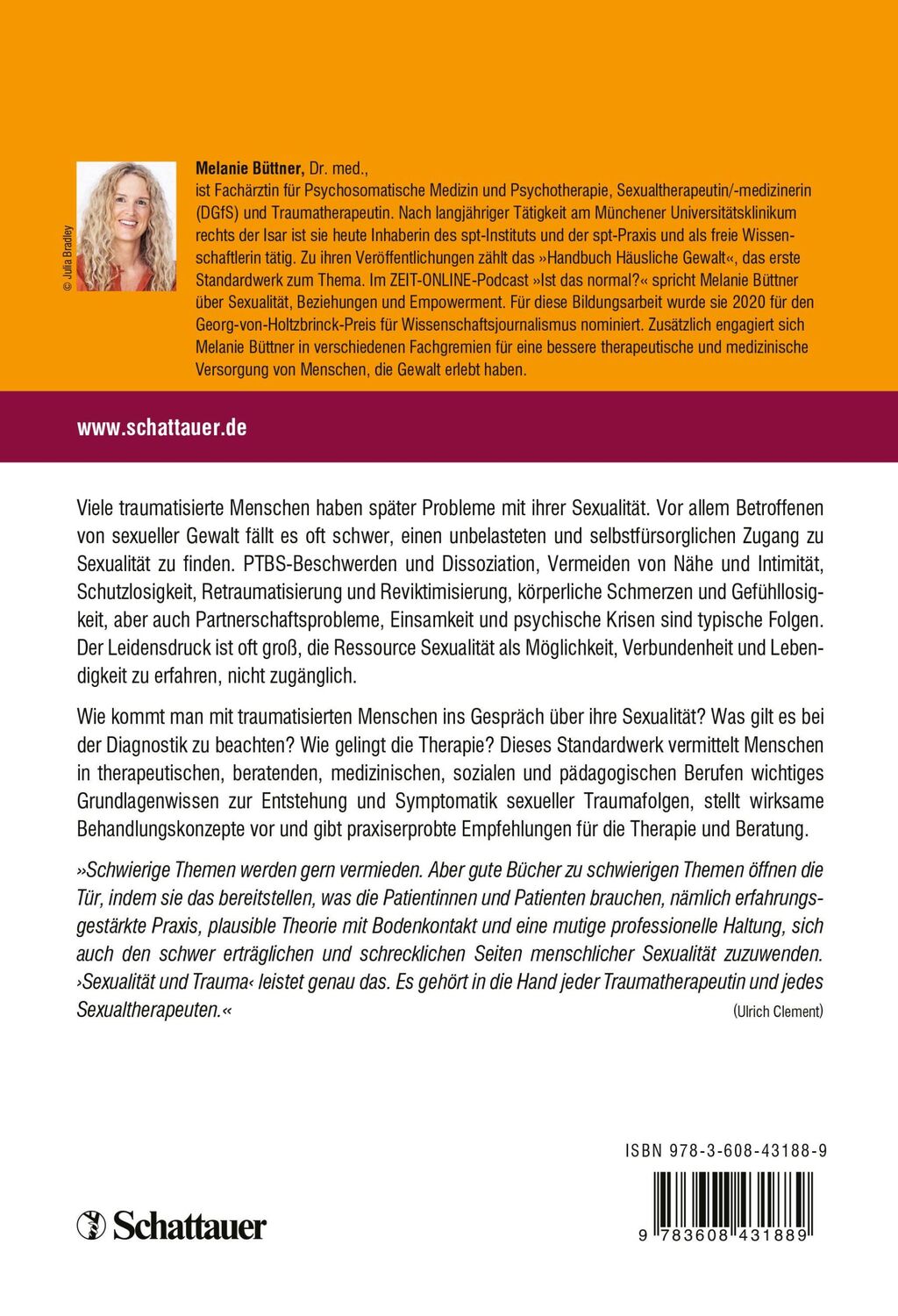 Rückseite: 9783608431889 | Sexualität und Trauma | Melanie Büttner | Buch | Fadenheftung | 472 S.