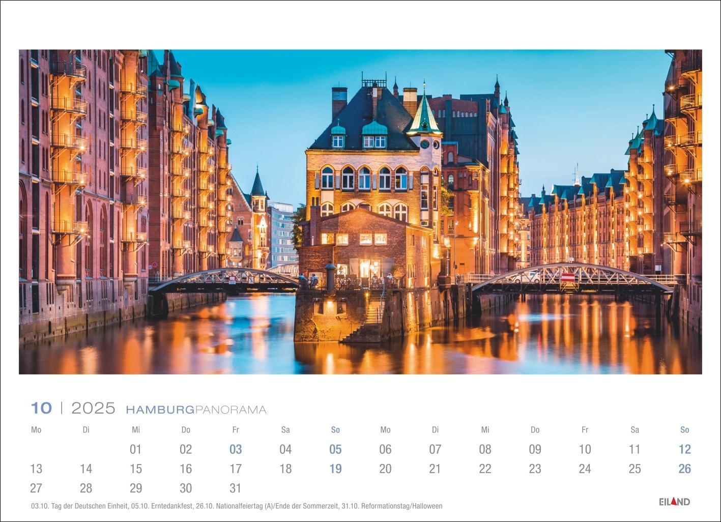 Bild: 9783964023391 | Hamburg Panorama Postkartenkalender 2025 | Eiland | Kalender | 13 S.