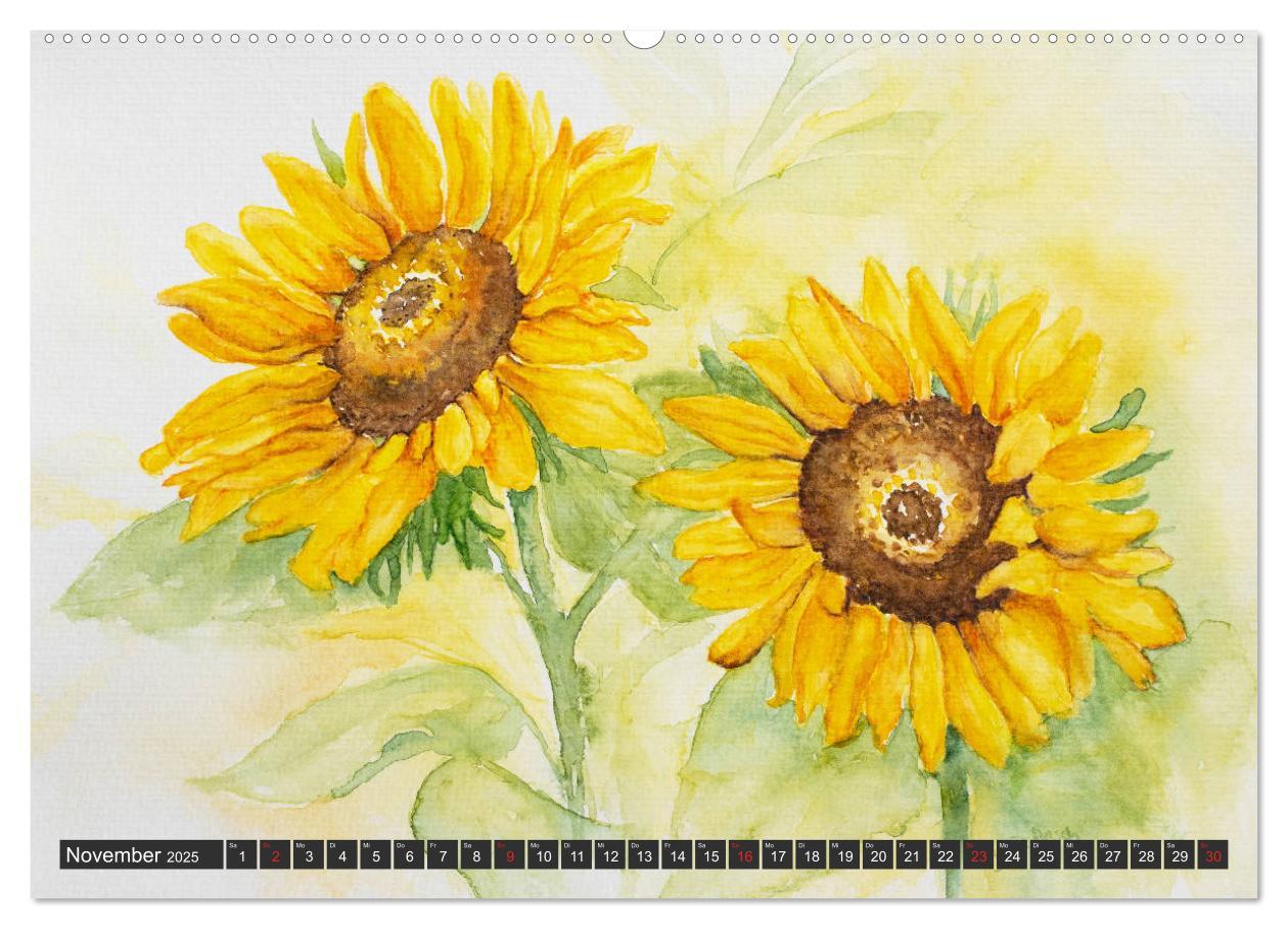 Bild: 9783435311941 | Blumenbilder in Aquarell (Wandkalender 2025 DIN A2 quer), CALVENDO...