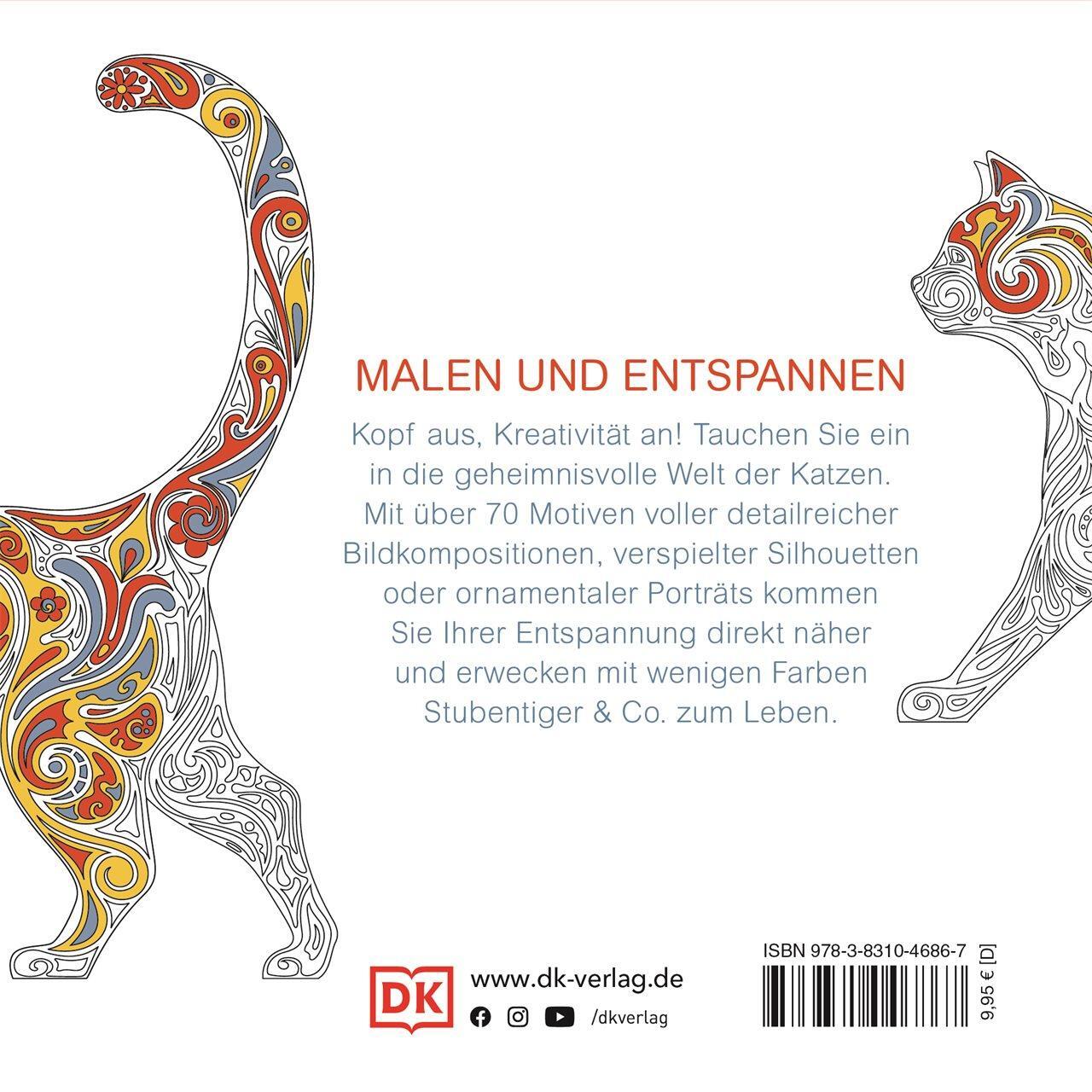 Rückseite: 9783831046867 | Achtsam &amp; Kreativ. Katzen | Über 70 Motive zum Ausmalen und Entspannen