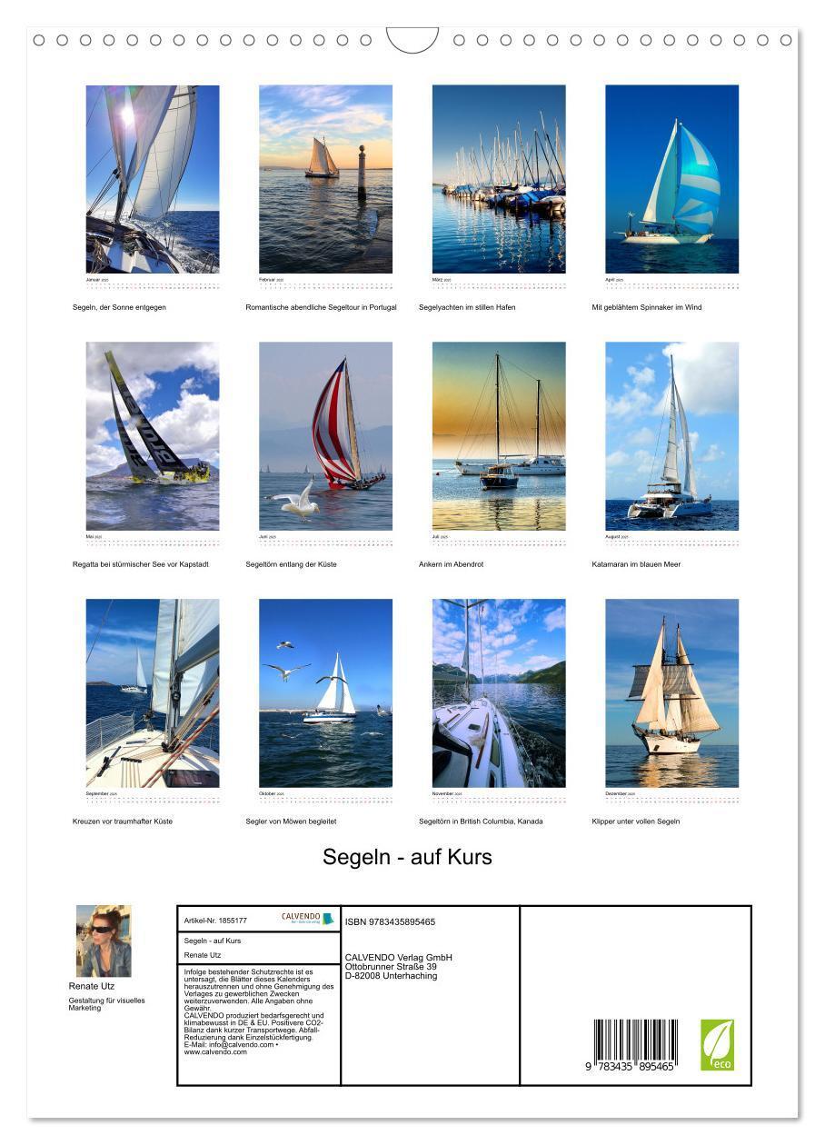 Bild: 9783435895465 | Segeln - auf Kurs (Wandkalender 2025 DIN A3 hoch), CALVENDO...