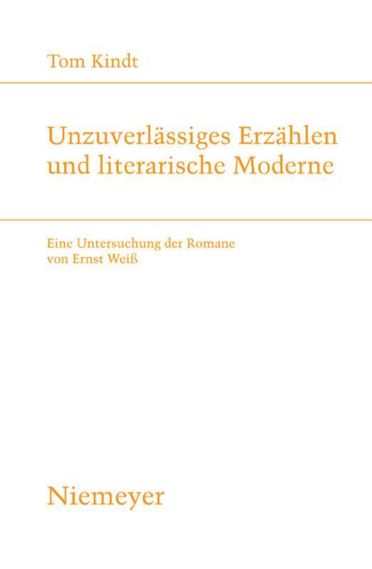 Cover: 9783484181847 | Unzuverlässiges Erzählen und literarische Moderne | Tom Kindt | Buch