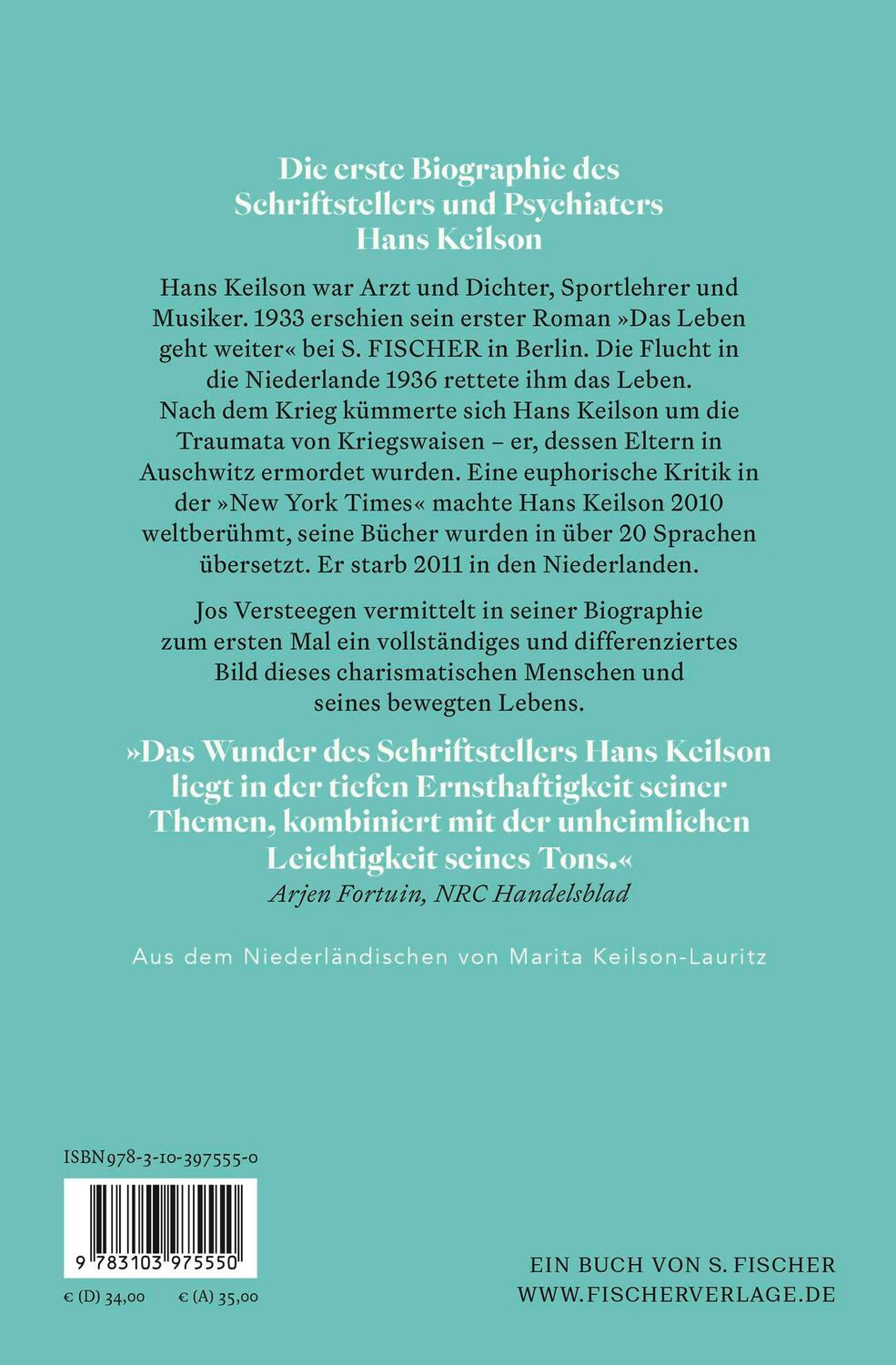 Rückseite: 9783103975550 | Hans Keilson - Immer wieder ein neues Leben | Biographie | Versteegen