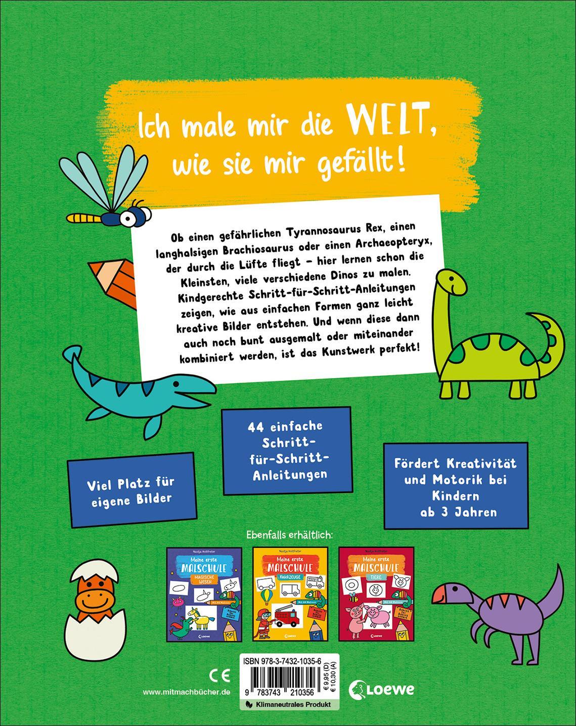 Rückseite: 9783743210356 | Meine erste Malschule - Dinos | Loewe Kreativ | Taschenbuch | 96 S.