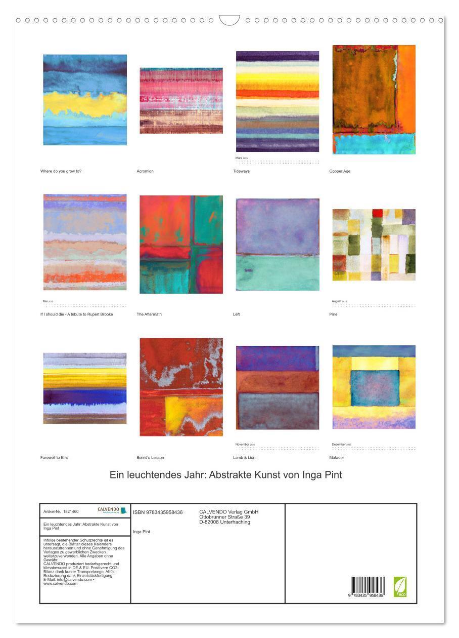 Bild: 9783435958436 | Ein leuchtendes Jahr: Abstrakte Kunst von Inga Pint (Wandkalender...