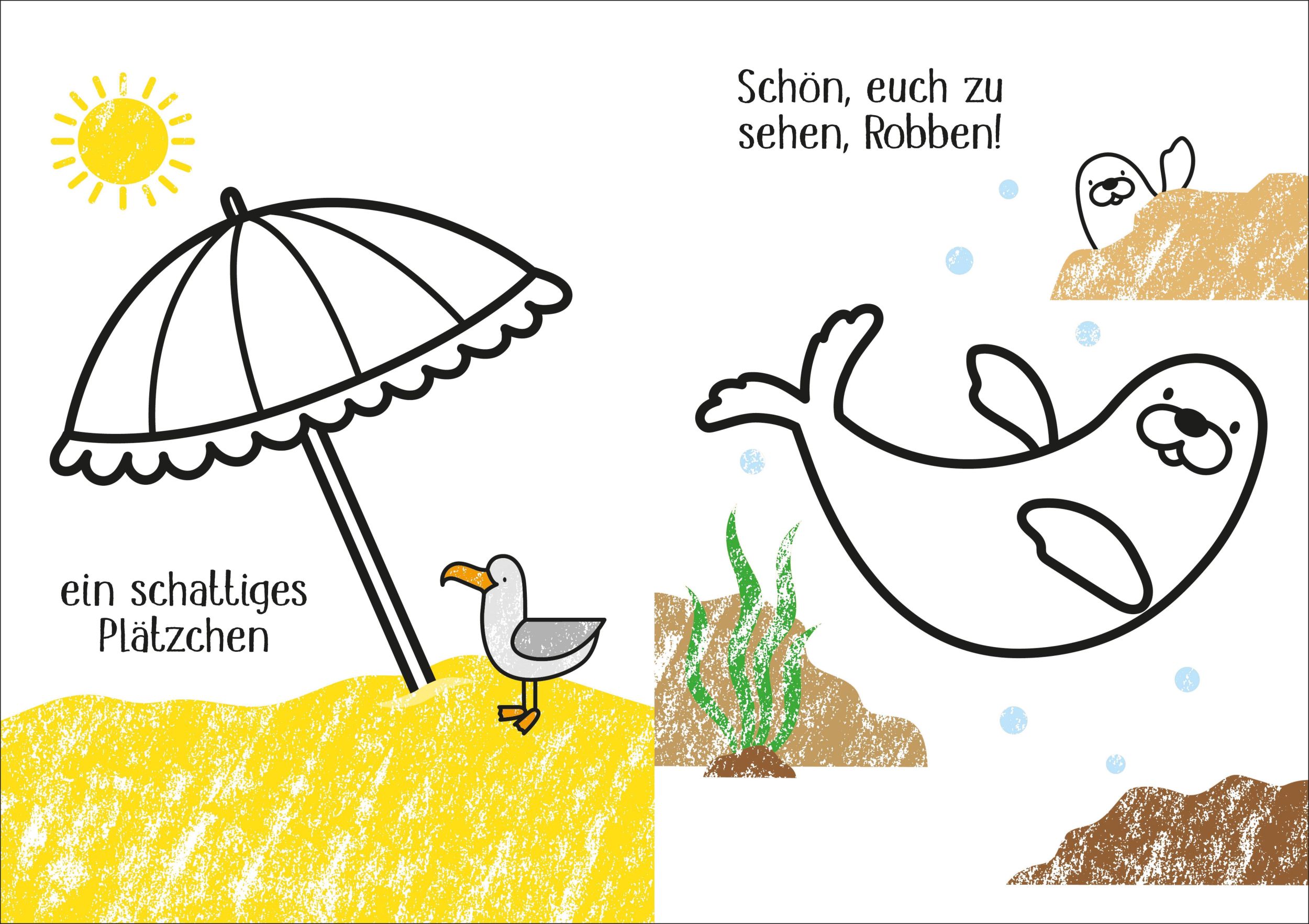 Bild: 9781789418569 | Kleine Kreativ-Werkstatt - Ganz einfach ausmalen: Am Strand | Nolan