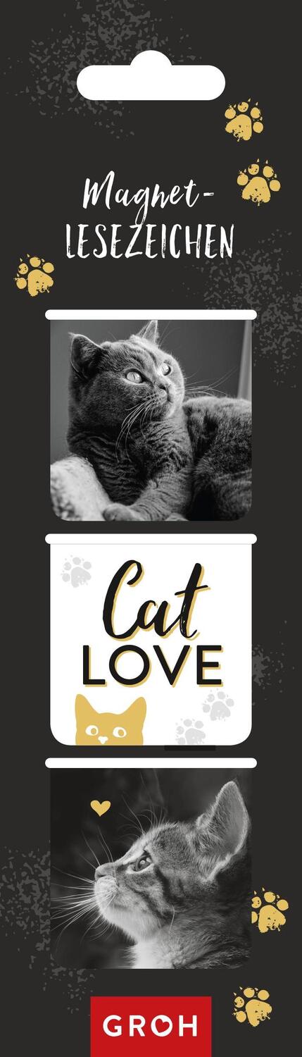 Bild: 4036442007969 | Magnetlesezeichen Cat love | Groh Verlag | Lesezeichen/Bookmark | 3 S.