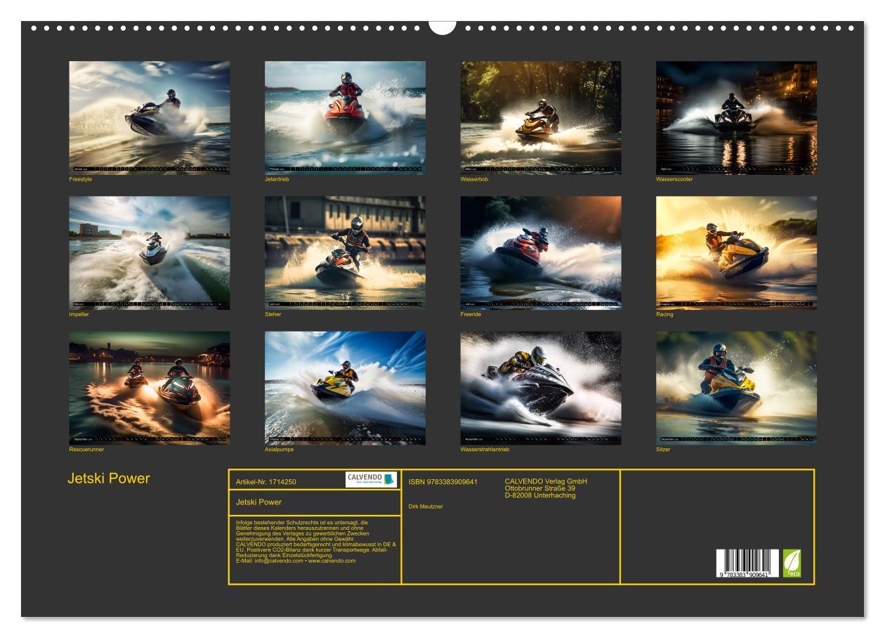 Bild: 9783383909641 | Jetski Power (Wandkalender 2025 DIN A2 quer), CALVENDO Monatskalender