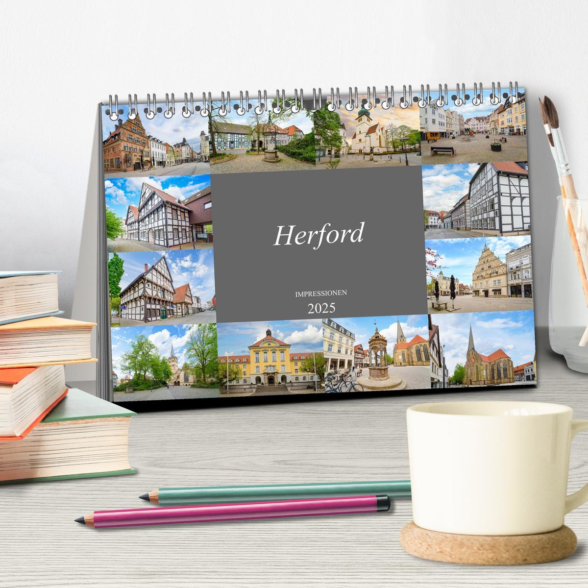 Bild: 9783435048663 | Herford Impressionen (Tischkalender 2025 DIN A5 quer), CALVENDO...