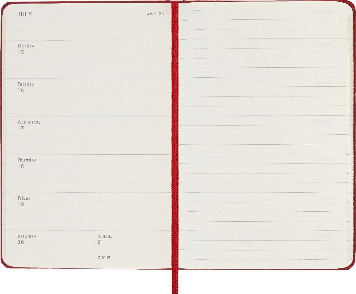 Bild: 8056598856989 | Moleskine 18 Monate Wochen Notizkalender 2023/2024, Pocket/A6,...