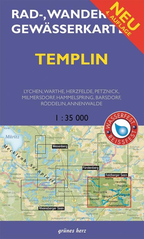 Cover: 9783866361096 | Templin 1 : 35 000 Rad-, Wander- und Gewässerkarte | Lutz Gebhardt