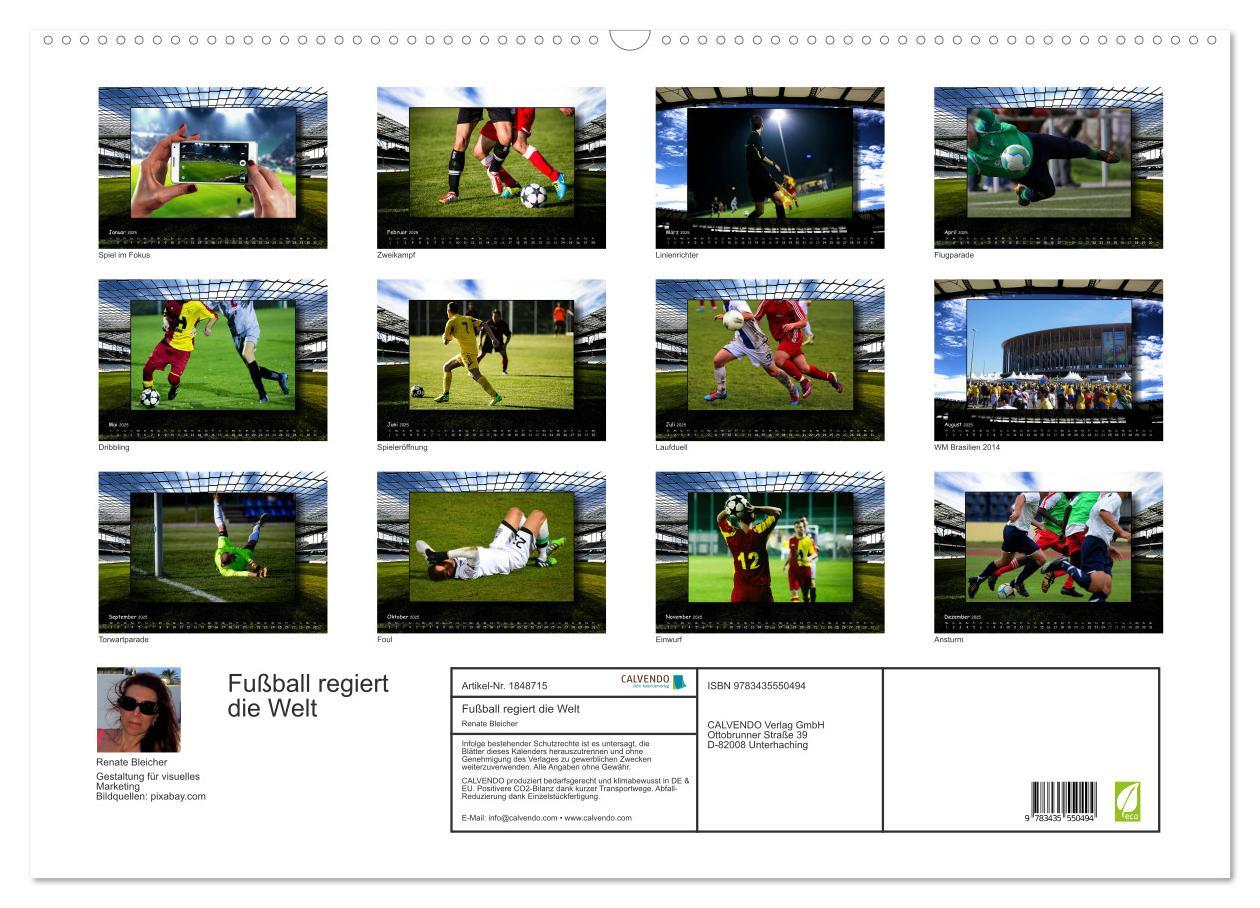 Bild: 9783435550494 | Fußball regiert die Welt (Wandkalender 2025 DIN A2 quer), CALVENDO...