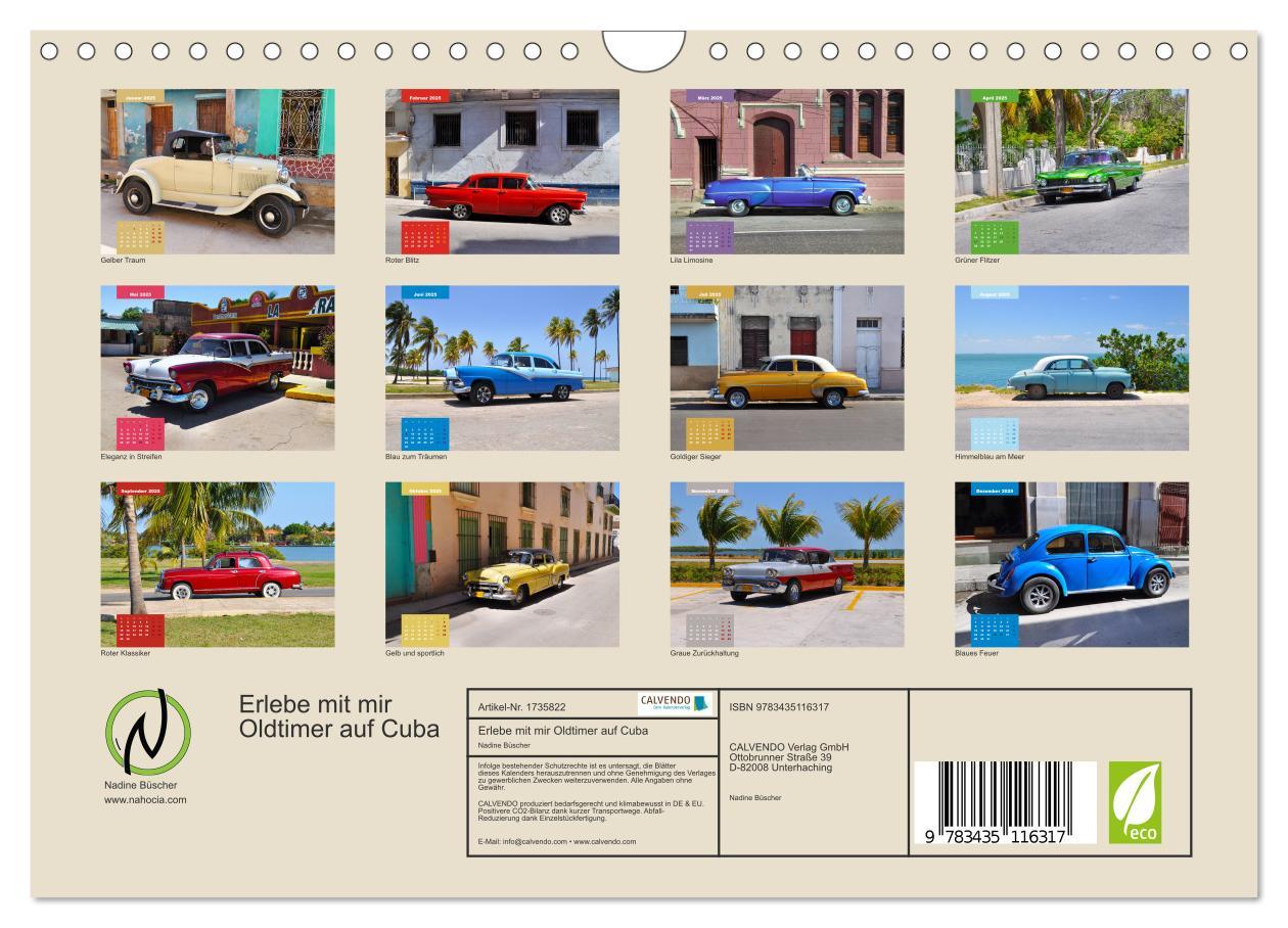 Bild: 9783435116317 | Erlebe mit mir Oldtimer auf Cuba (Wandkalender 2025 DIN A4 quer),...