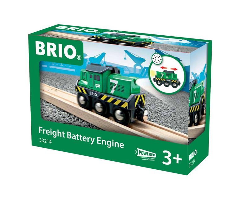 Cover: 7312350332148 | BRIO World 33214 Batterie-Frachtlok - Grüne Batterie-Lok mit...