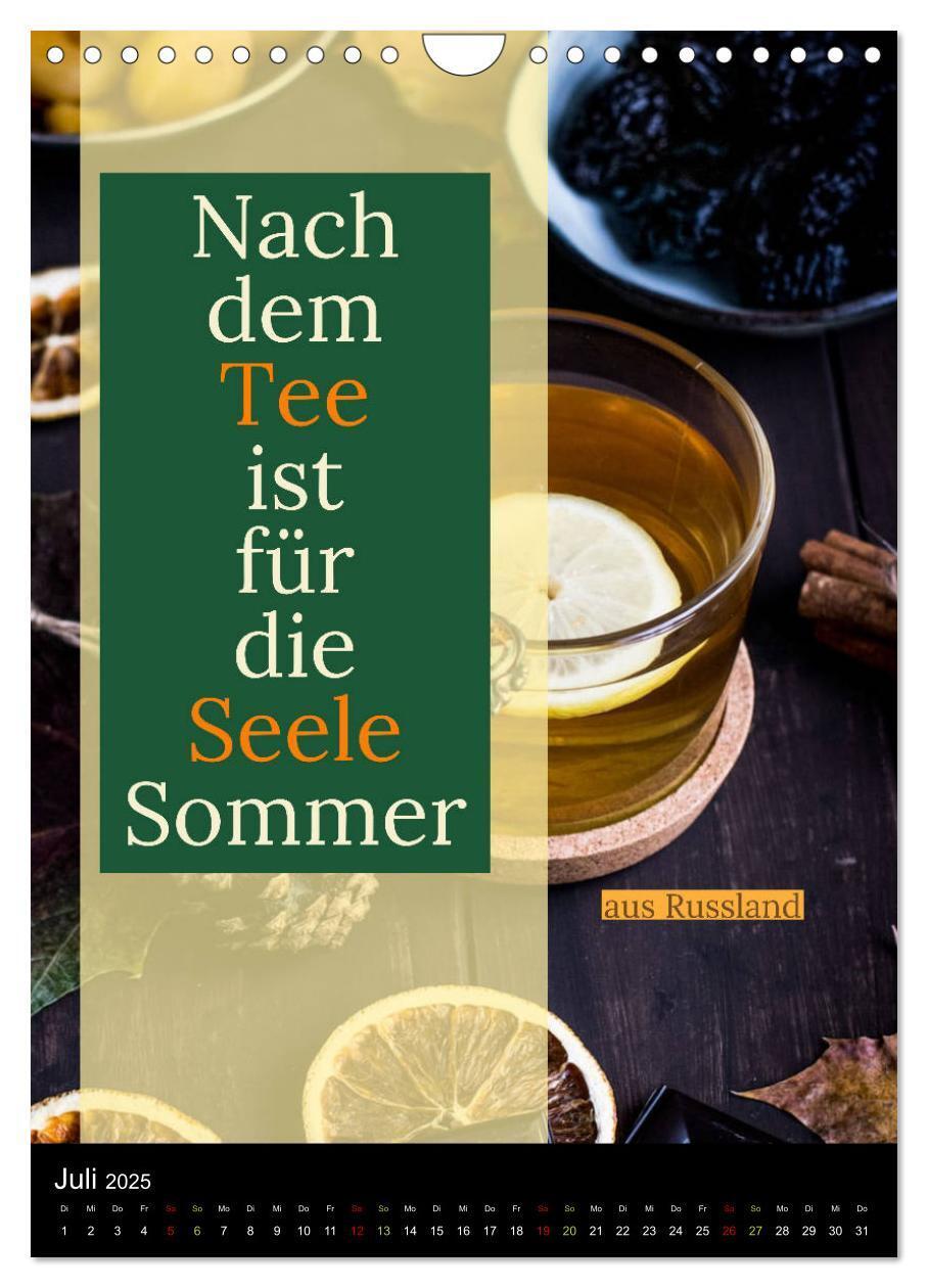 Bild: 9783435942664 | TEE Weisheiten und Zitate (Wandkalender 2025 DIN A4 hoch), CALVENDO...