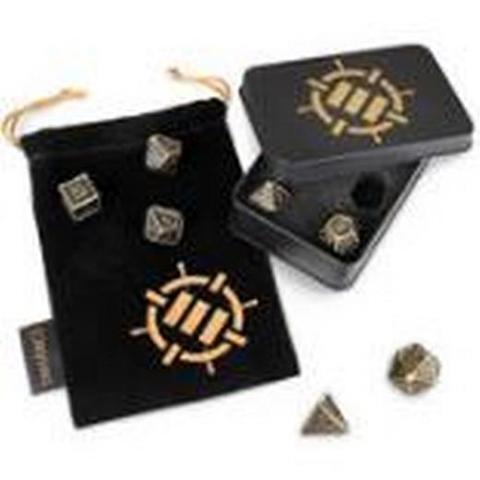 Cover: 637836613649 | ENHANCE Tabletop RPGs 7pc DnD Metal Dice Set with Case and Dice Bag...