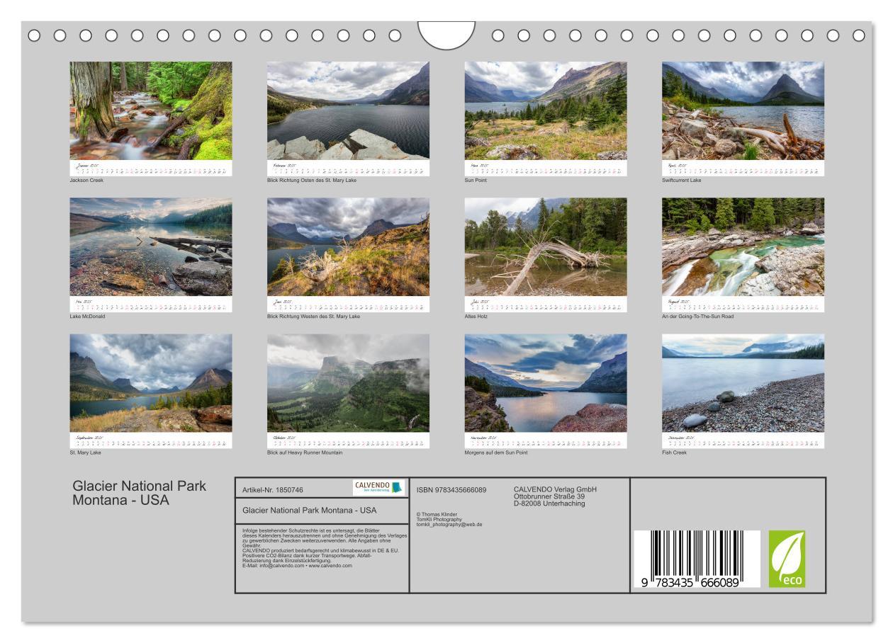 Bild: 9783435666089 | Glacier National Park Montana - USA (Wandkalender 2025 DIN A4...