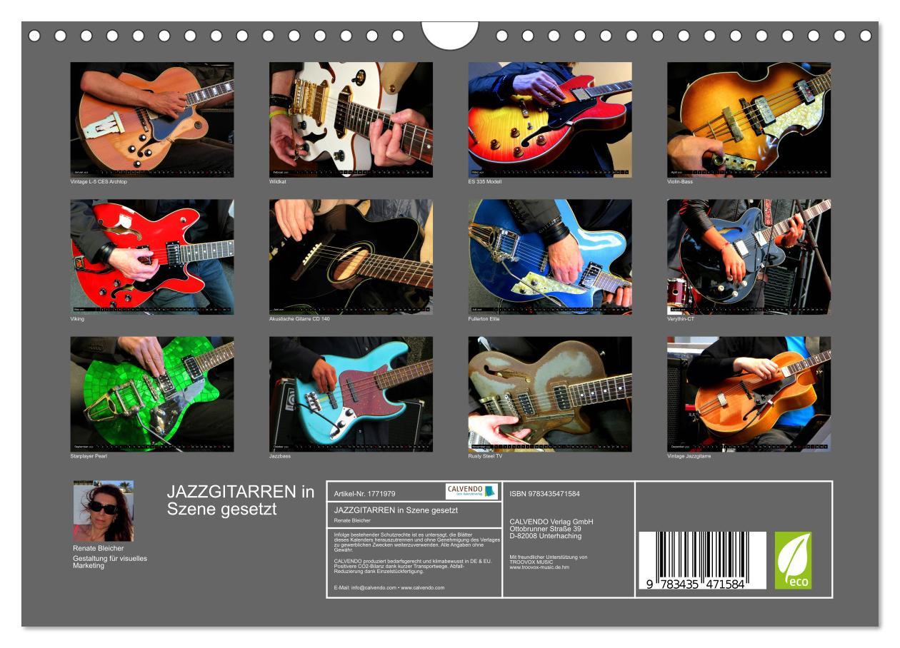 Bild: 9783435471584 | JAZZGITARREN in Szene gesetzt (Wandkalender 2025 DIN A4 quer),...