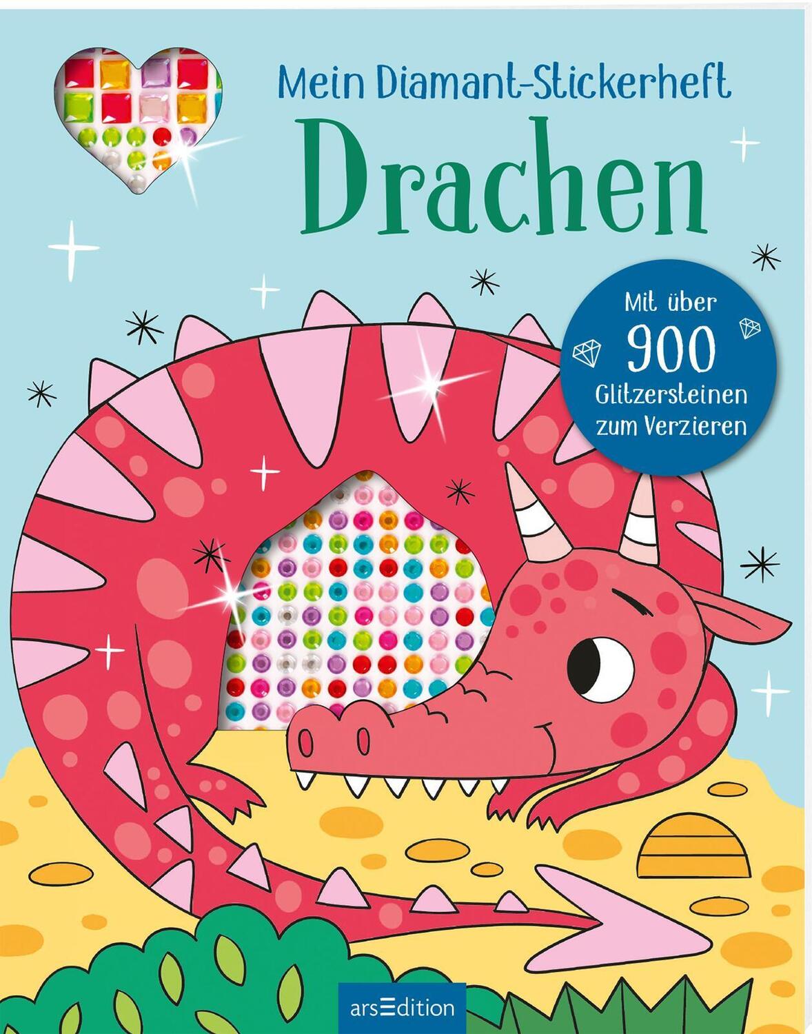 Cover: 9783845856834 | Mein Diamant-Stickerheft - Drachen | Mit über 900 Glitzersteinen