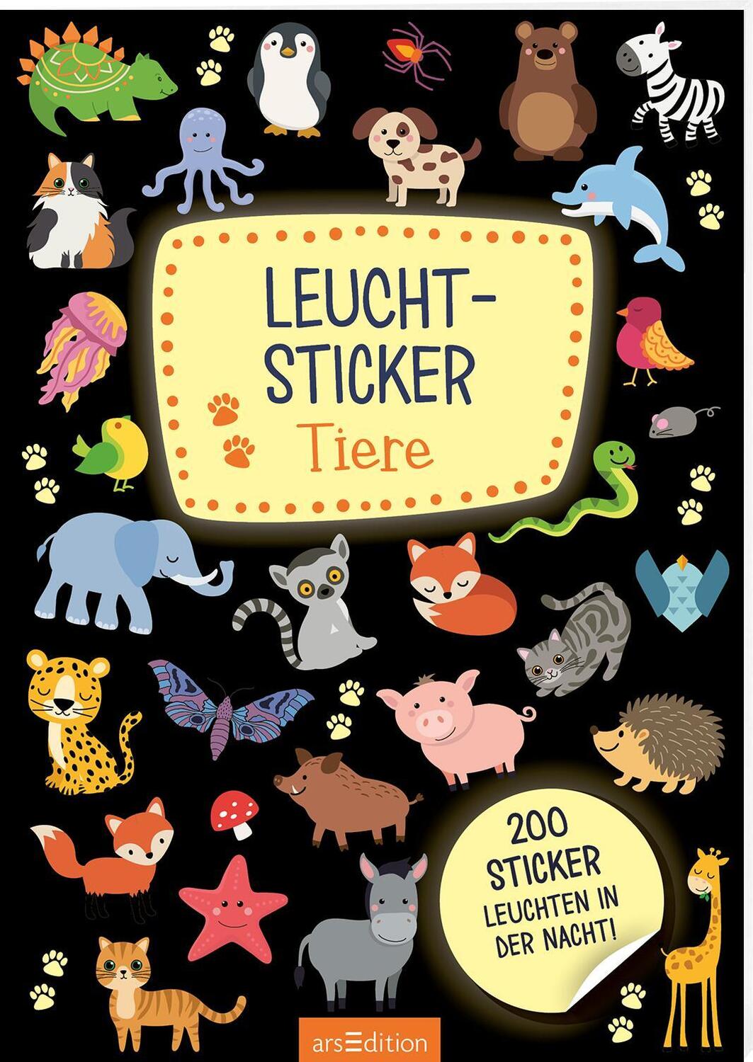 Cover: 4014489129851 | Leucht-Sticker - Tiere | 200 Sticker leuchten in der Nacht! | Stück