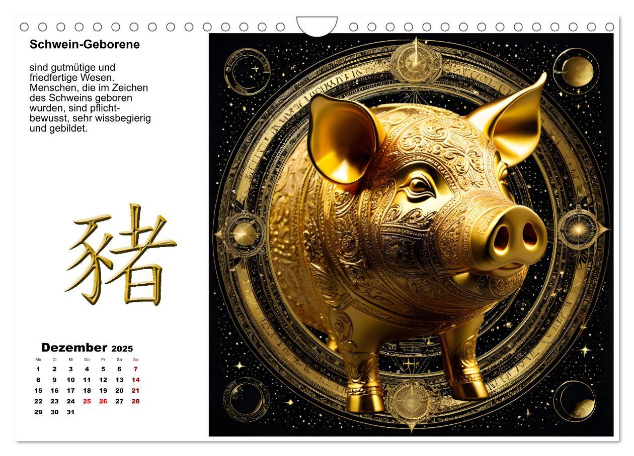 Bild: 9783457225141 | Chinesische Sternzeichen (Wandkalender 2025 DIN A4 quer), CALVENDO...