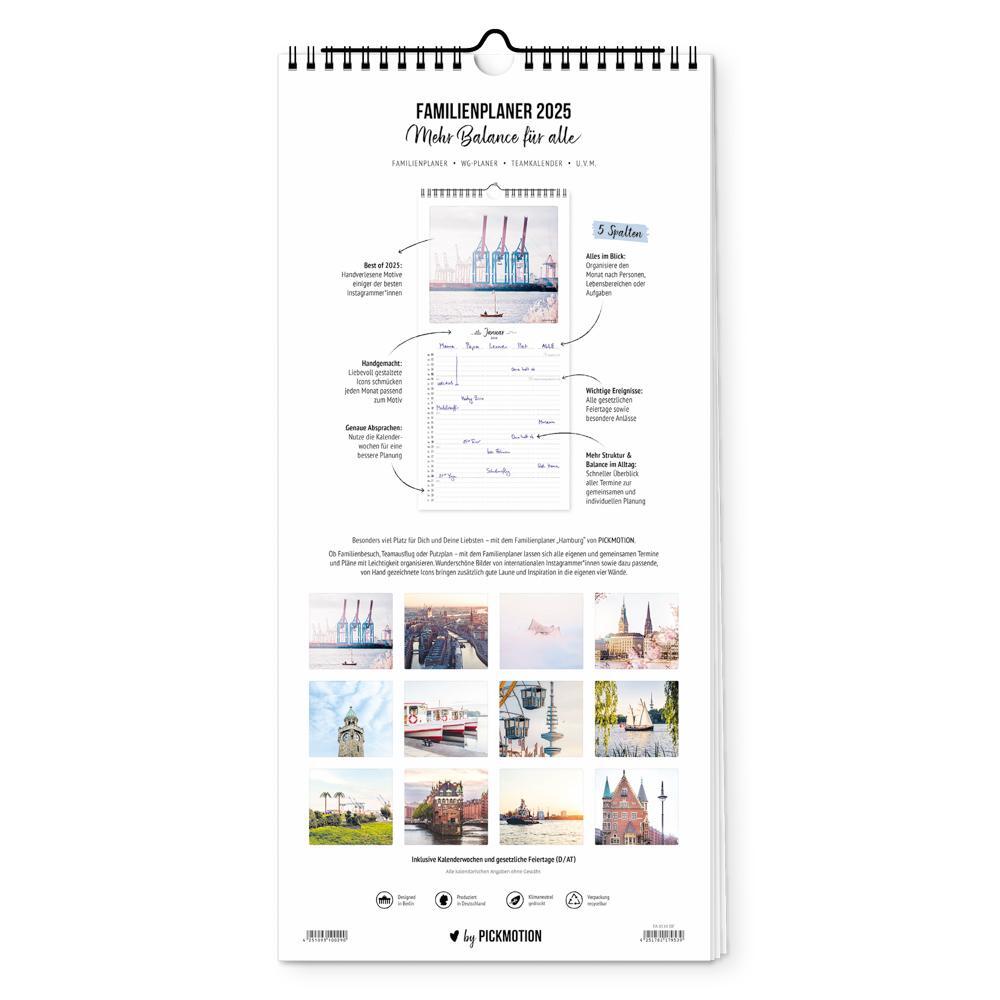 Bild: 4251781179539 | Familienplaner 2025 - Hamburg | 5 Spalten | Pickmotion | Kalender