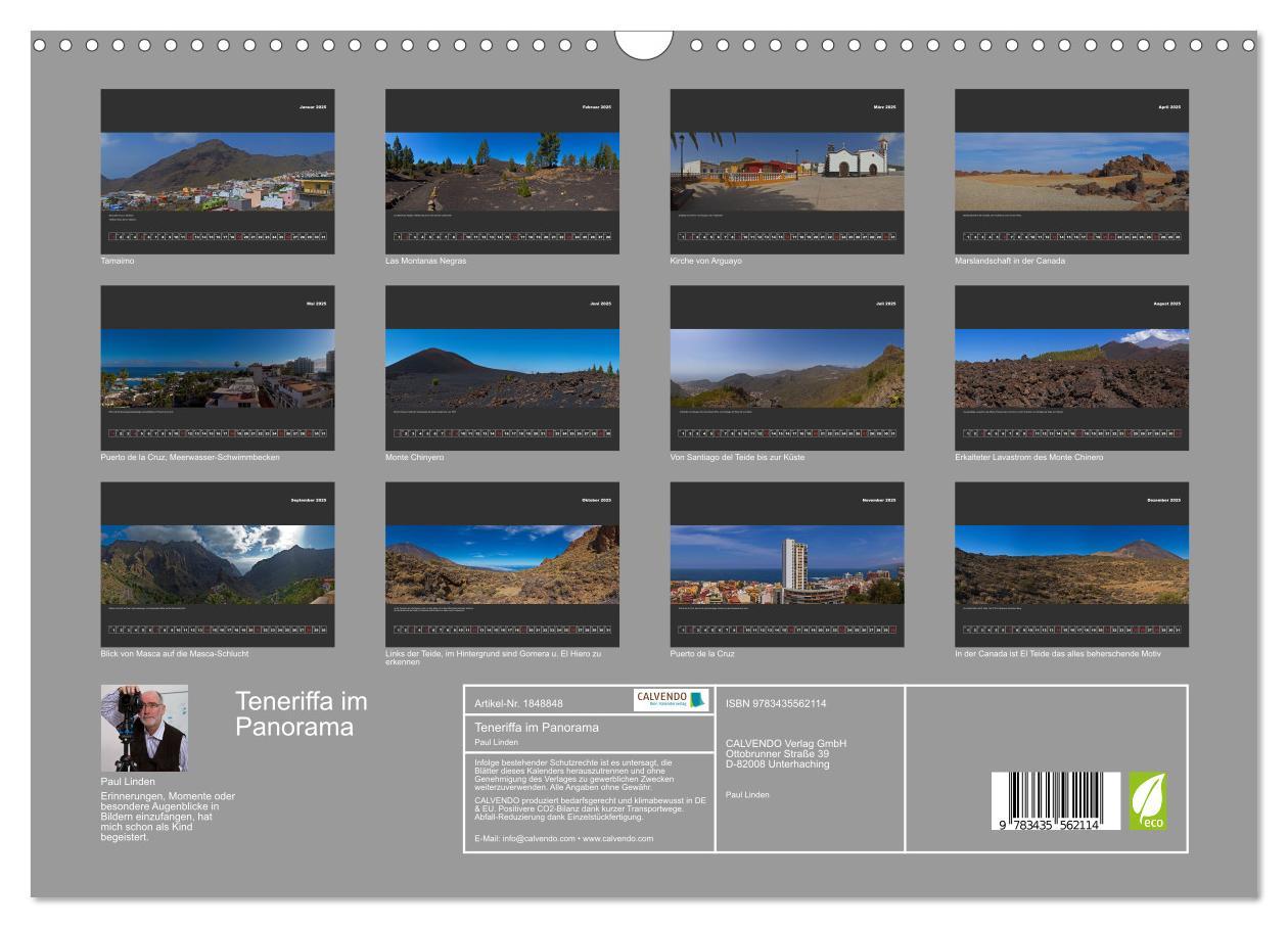 Bild: 9783435562114 | Teneriffa im Panorama (Wandkalender 2025 DIN A3 quer), CALVENDO...