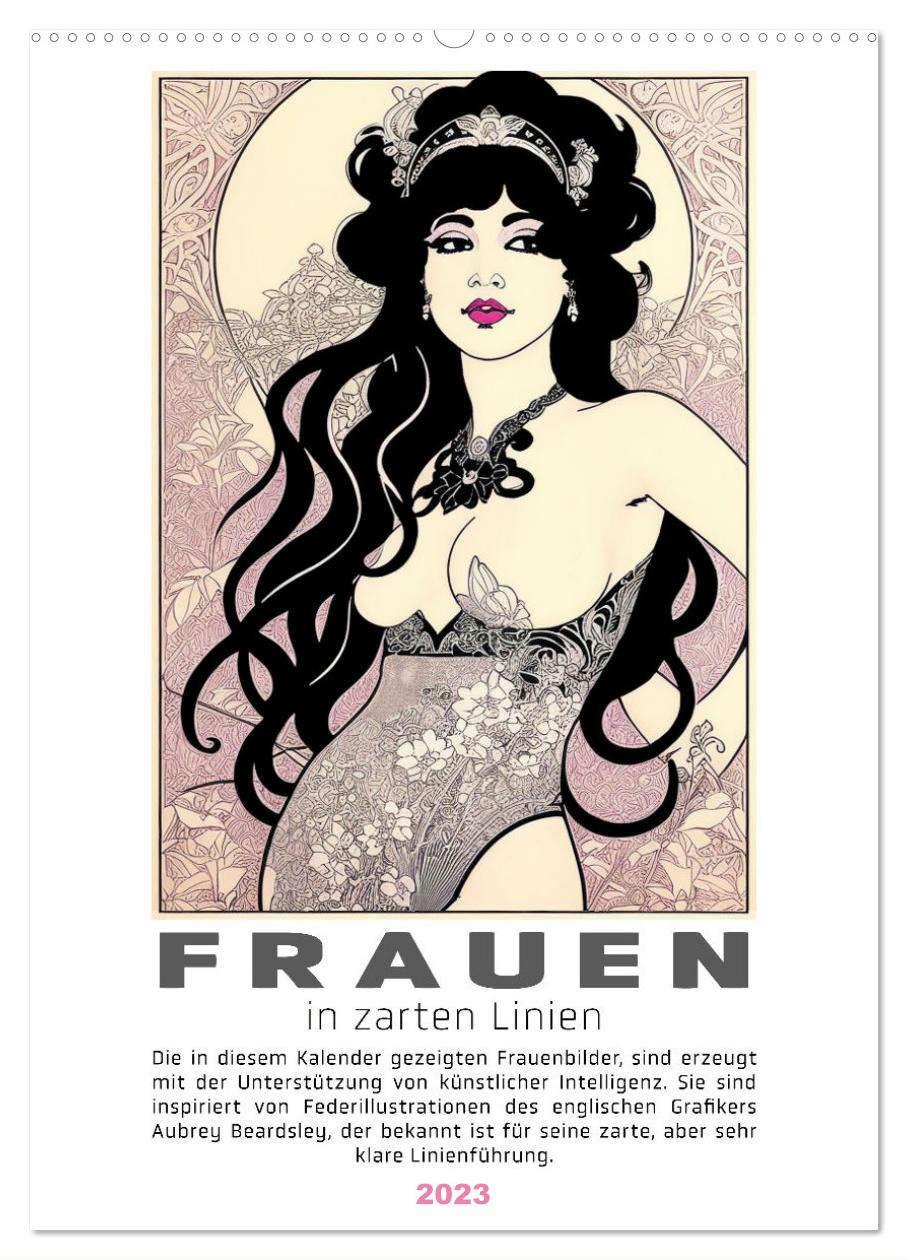 Cover: 9783435847990 | Frauen in zarten Linien (Wandkalender 2025 DIN A2 hoch), CALVENDO...