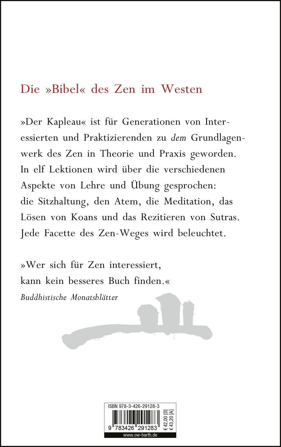 Rückseite: 9783426291283 | Die drei Pfeiler des Zen | Philip Kapleau | Buch | 480 S. | Deutsch