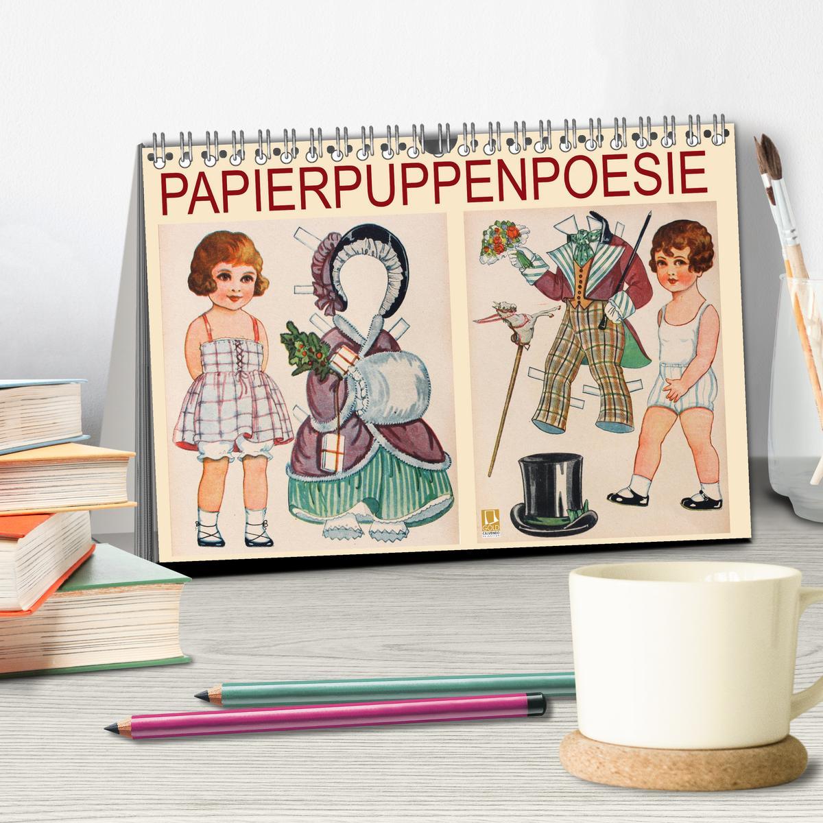 Bild: 9783435594573 | Papierpuppenpoesie (Tischkalender 2025 DIN A5 quer), CALVENDO...