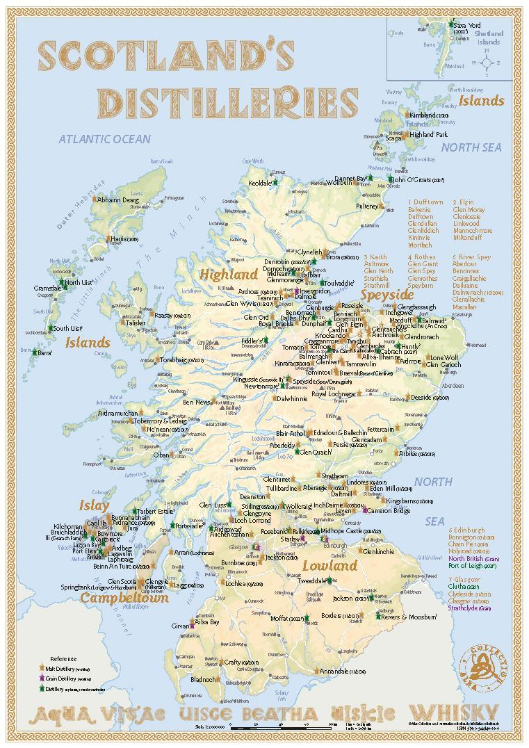 Cover: 9783944148830 | Whisky Distilleries Scotland - Tasting Map | Rüdiger Jörg Hirst | 2021