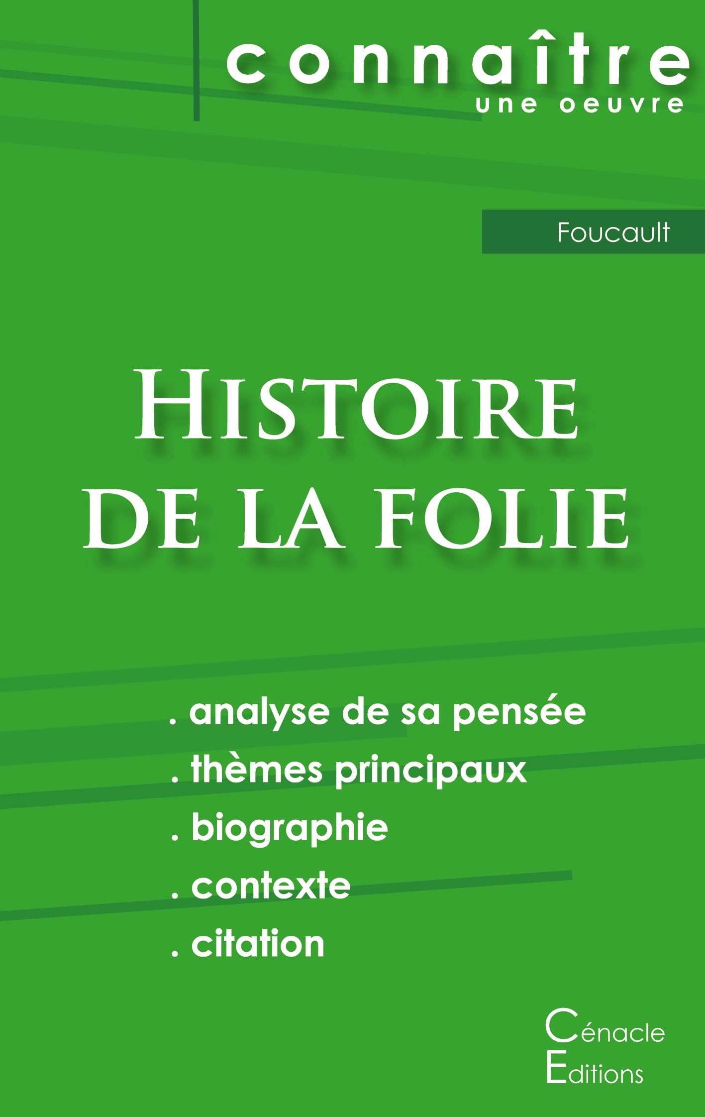 Cover: 9782759310937 | Fiche de lecture Histoire de la folie de Foucault (analyse...