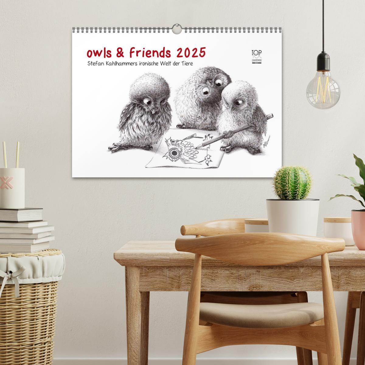 Bild: 9783435824830 | owls &amp; friends 2025 (Wandkalender 2025 DIN A3 quer), CALVENDO...