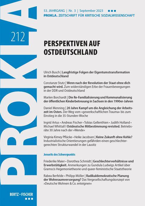 Cover: 9783865059123 | Perspektiven auf Ostdeutschland | Prokla | Taschenbuch | 180 S. | 2023