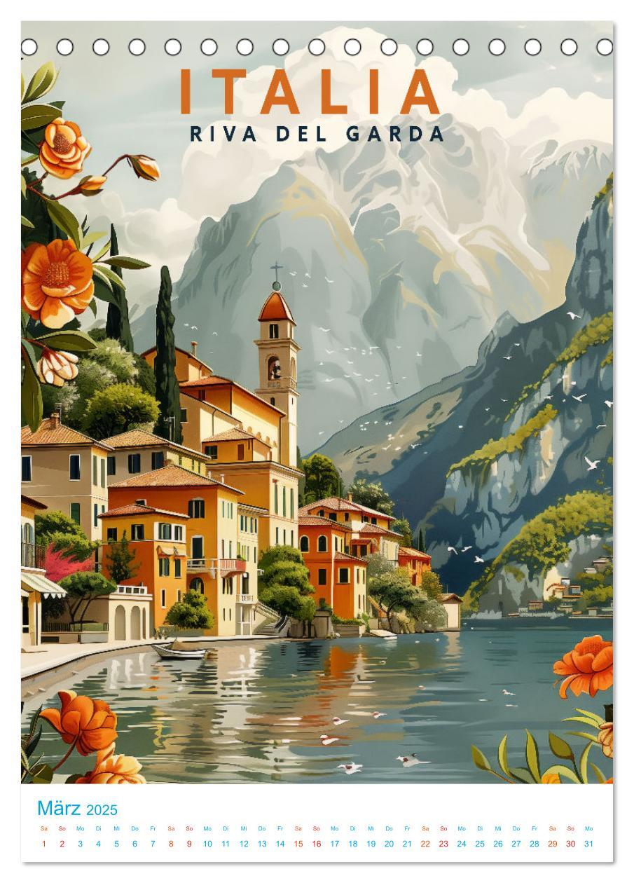 Bild: 9783457130339 | Italien - Old School Poster Style (Tischkalender 2025 DIN A5 hoch),...