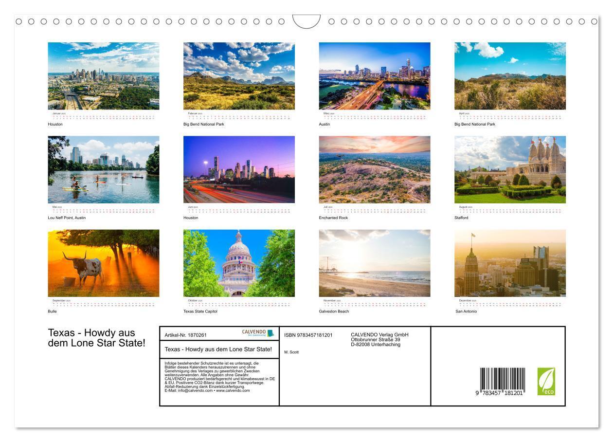 Bild: 9783457181201 | Texas - Howdy aus dem Lone Star State! (Wandkalender 2025 DIN A3...